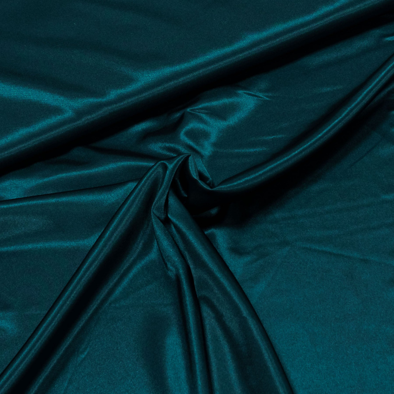 Satén elastický 1025/87, jednobarevná tmavě zelená, š.150cm (látka v metráži)
