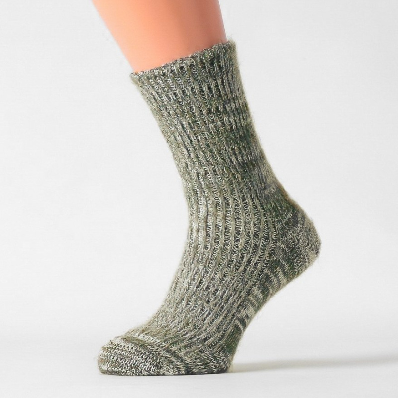 Bapon Vlněné, teplé zimní ponožky, sibiřky RADEK, zelené, vysoké, unisex, vel. 42-43