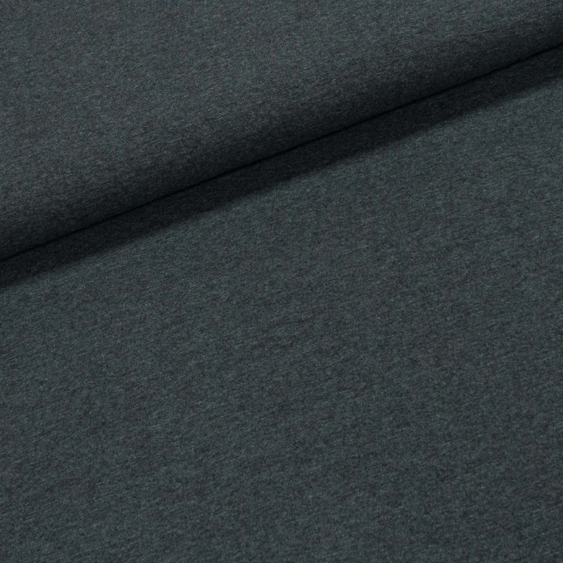 Žebrovaný bavlněný úplet DT-24054 jemný / hladký, šedý melír, š.180cm (látka v metráži)