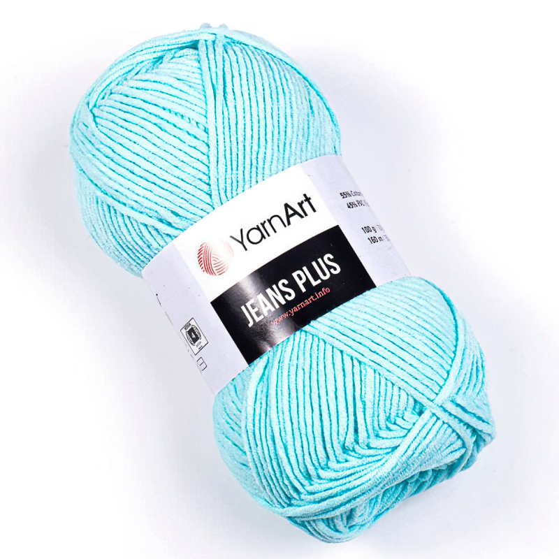 YarnArt pletací / háčkovací příze YarnArt JEANS PLUS 76 světlá azurová, jednobarevná, 100g/160m