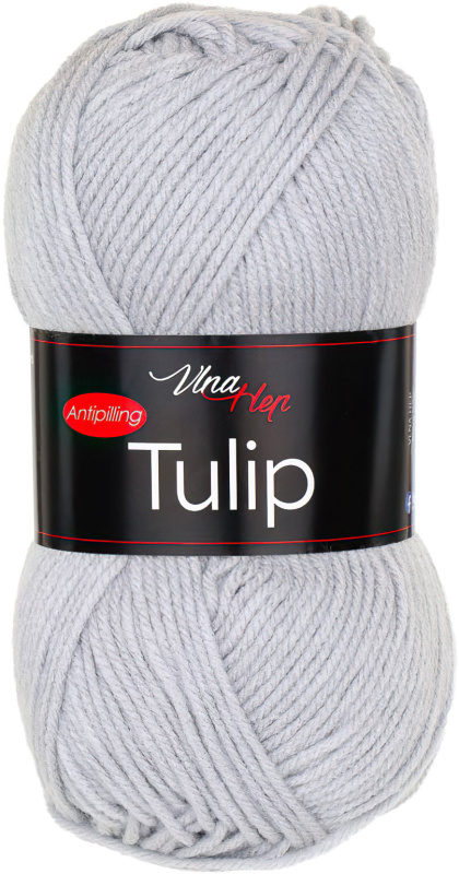 Pletací / háčkovací příze Vlna-Hep TULIP 41026 světle šedá, jednobarevná, antipillingová, 100g/170m