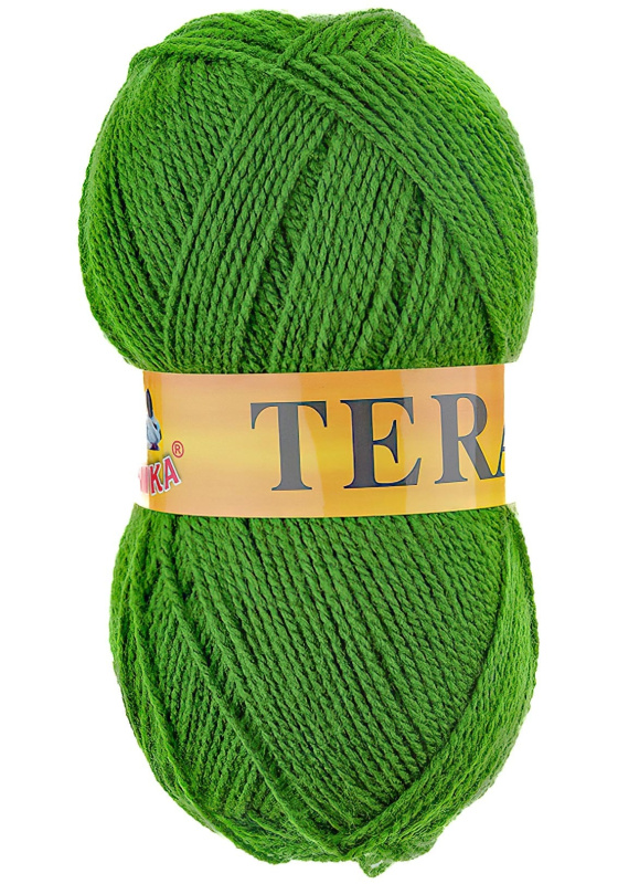 Pletací příze Vlnika TERA 061 zelená, klasická, 100g/310m