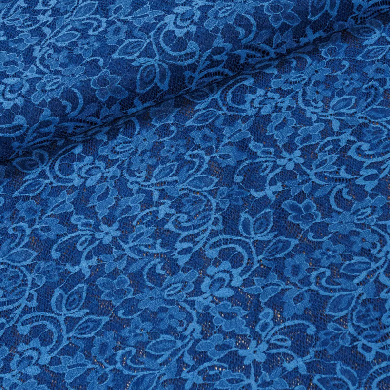 Šatovka / krajka LILI 12 elastická, modrá, š.150cm (látka v metráži)