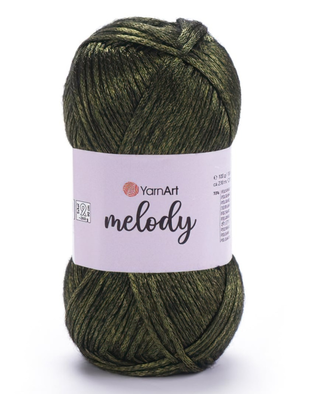 Pletací / háčkovací příze YarnArt MELODY 898 brčálově zelená, efektní, 100g/230m