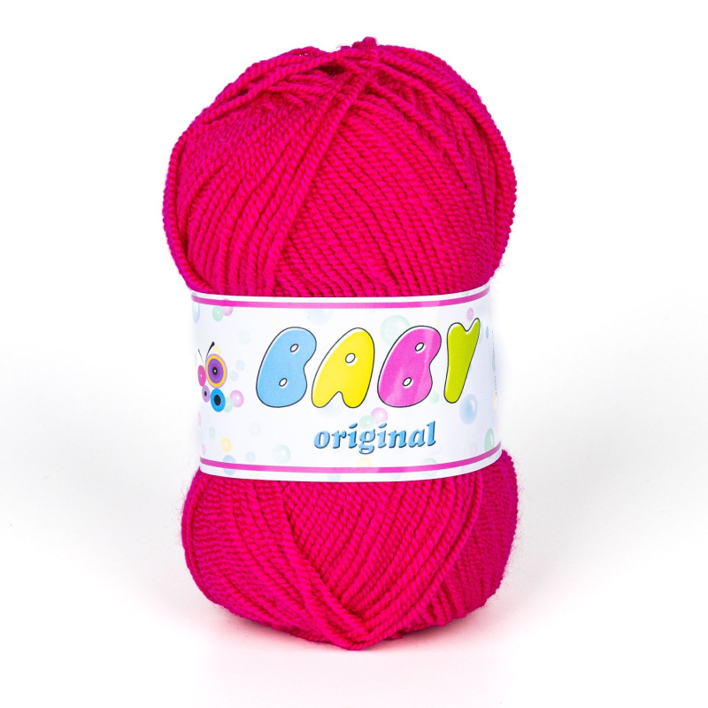 Pletací příze Storex BABY ORIGINAL 474 tmavě ostře růžová, klasická, 50g/220m
