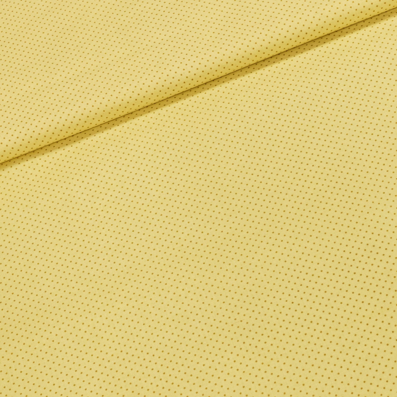 Bavlněné plátno POLO okrový puntík na světle béžové, š.140cm (látka v metráži)