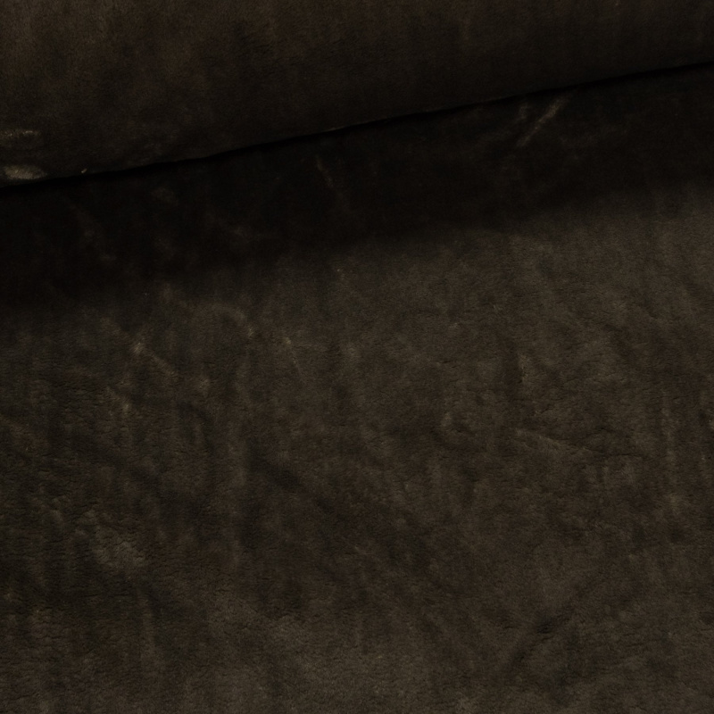 Plyš / mikroplyš 026, oboustranný, jednobarevný béžovo-šedá khaki, š.150cm (látka v metráži)