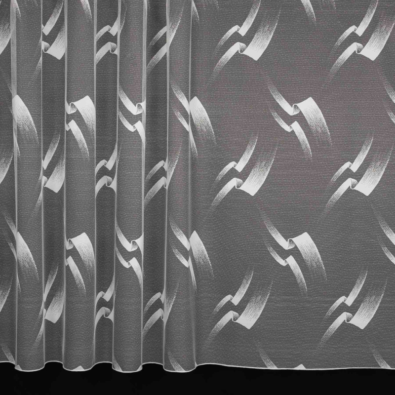 Brilltex žakárová záclona 510, celoplošný vzor, šmouhy, s olůvkem, bílá, výška 145cm (v metráži)