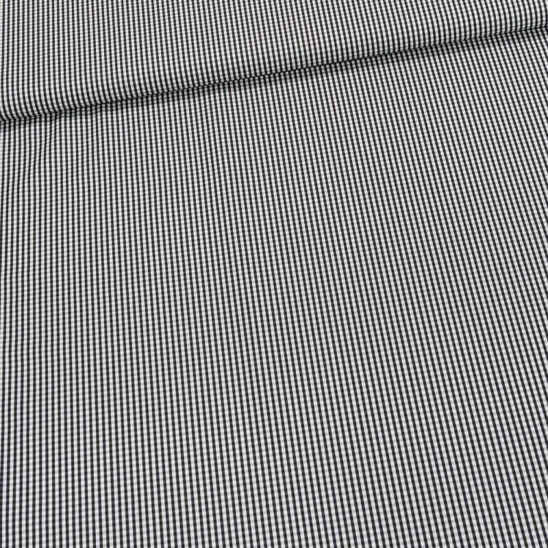 Košilovina bavlněná / batist, drobná černo-bílá kostička, š.150cm (látka v metráži)