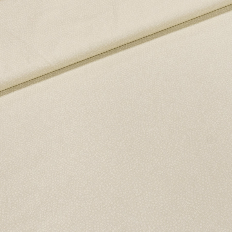 Bavlněné plátno HEMMERS, bílá kolečka na béžové, š.140cm (látka v metráži)