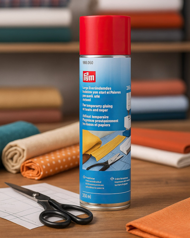 PRYM Lepidlo na textil ve spreji 968 061, dočasné spojení, bezbarvé, 250 ml