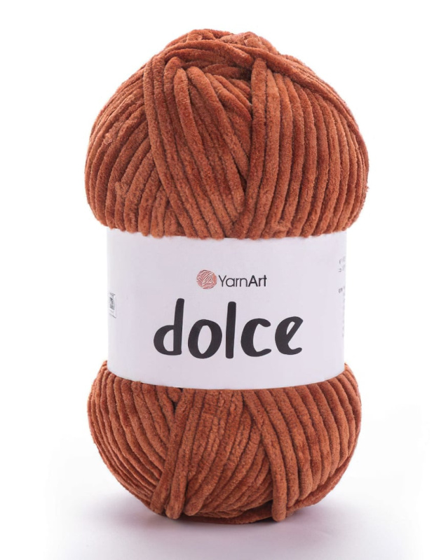Pletací příze YarnArt DOLCE 793 rezavá, efektní, 100g/120m