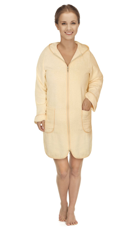Bellatex Župan FROTÉ NA ZIP 4847/016 béžový, bavlněné froté, dámský, velikost M