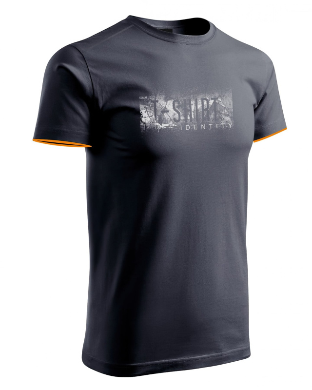 SCHARF Pánské tričko S00303/55 bavlněné, krátký rukáv, tmavě šedá, velikost XL