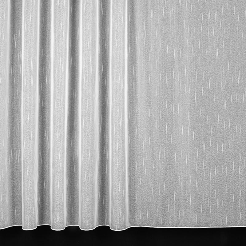 Mantis kusová záclona sablé STELLA 5344/10, žíhaná, vzor pršíčko, s řasicí páskou a olůvkem, jednobarevná bílá, výška 230 cm x šířka 300 cm (na okno)