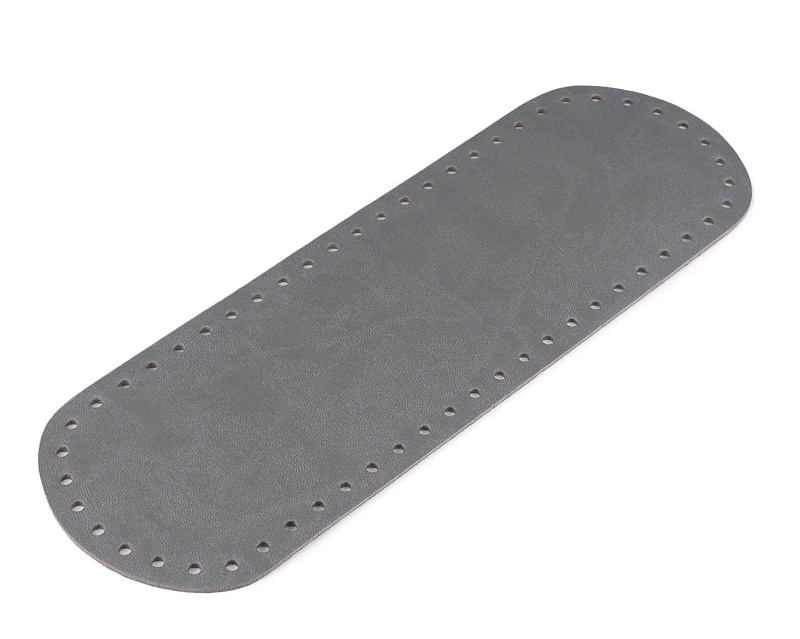 Dno na kabelku / tašku, eko kůže, 750710 jednobarevná 4882/2 šedá, 10x30cm, otvor Ø4 mm
