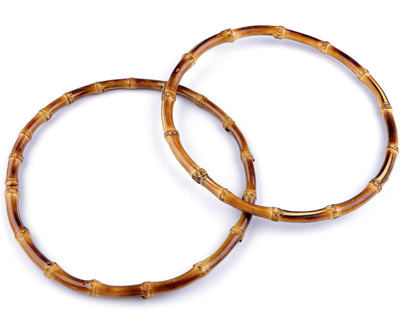 Stoklasa Bambusová ucha na tašky, kruh na lapač snů 790258/2, tmavý melír, průměr 20cm