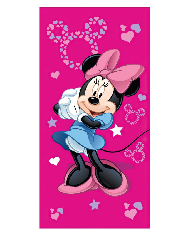 Jerry Fabrics dětská plážová osuška MINNIE PINK 05, růžová, froté, 70x140cm