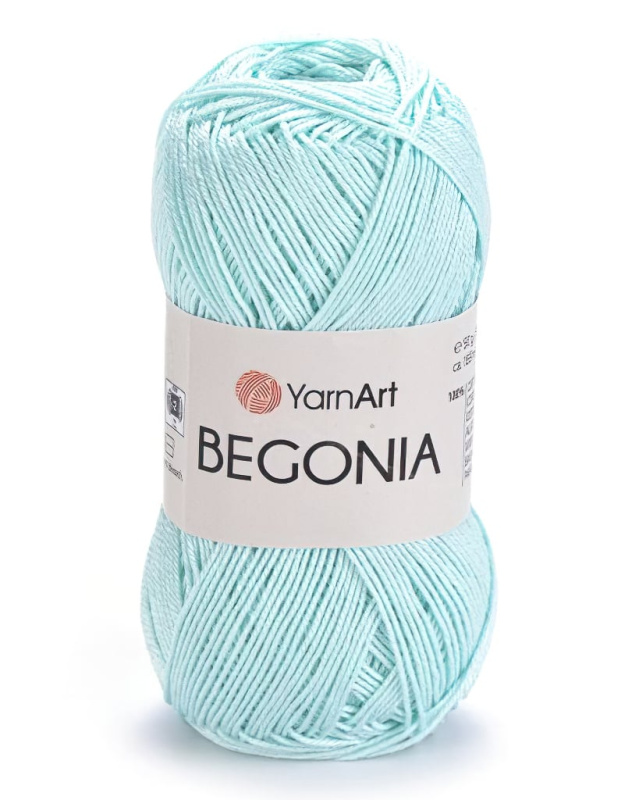 YarnArt Pletací / háčkovací příze YarnArt BEGONIA 4939 světle tyrkysově modrá, jednobarevná, mercerovaná, 50g/169m