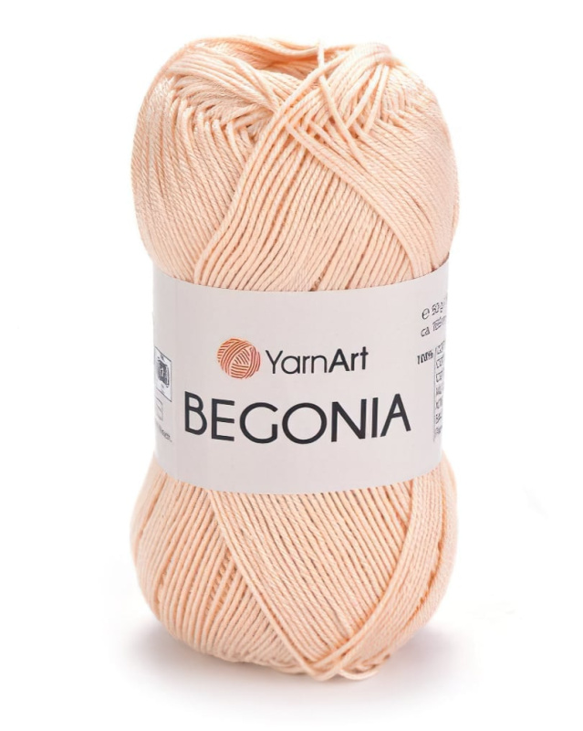 YarnArt Pletací / háčkovací příze YarnArt BEGONIA 5303 meruňková, jednobarevná, mercerovaná, 50g/169m