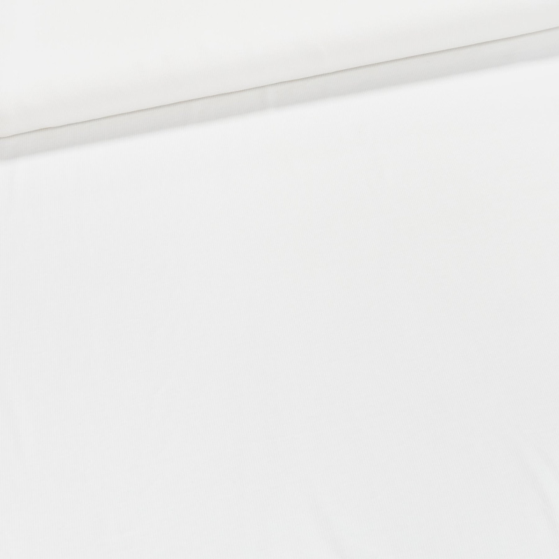 Žebrovaný směsový úplet 6255 0101 jemný, bílý, š.105cm, (látka v metráži)