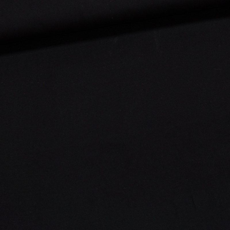 Žebrovaný směsový úplet 6255 4002 jemný, černý, š.105cm, (látka v metráži)