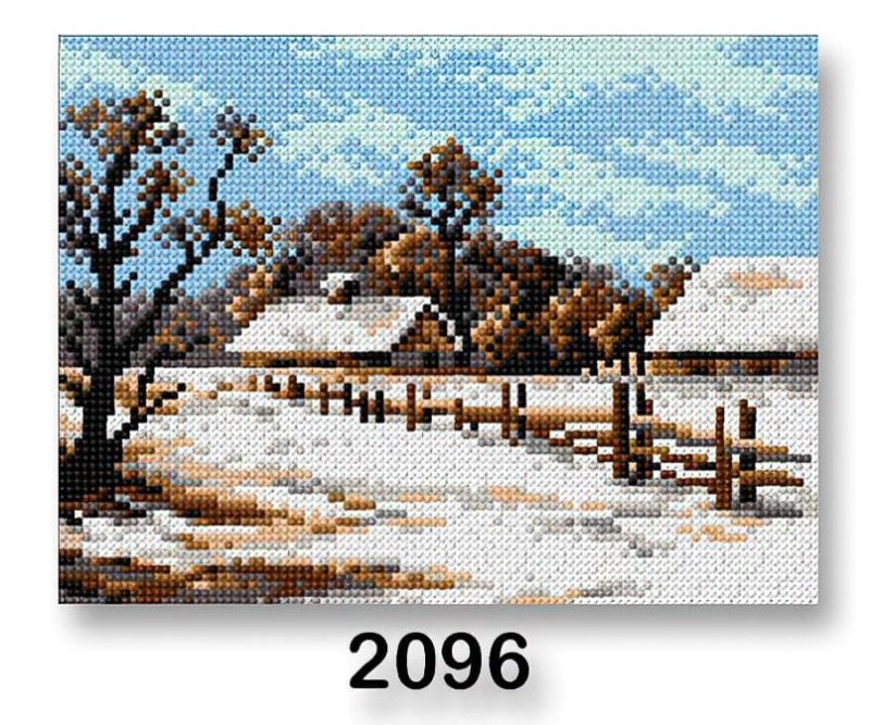 VTC Vyšívací předloha, obrázek na vyšívání 70246/2096, zimní krajina, bílá, 18x24cm