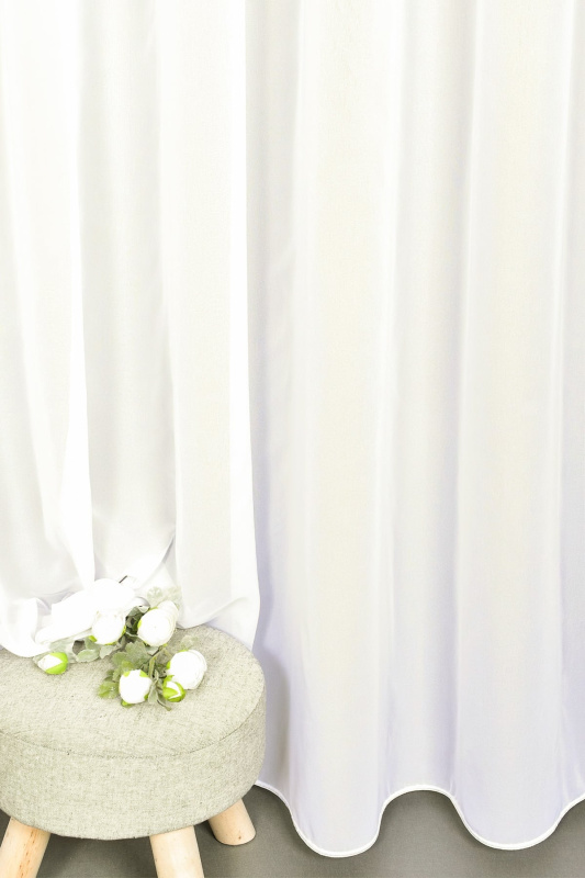 Forbyt voálová záclona MUŠELÍN ELEGANCE 19000 s nekrčivou úpravou, bílá, s olůvkem, výška 220cm ( v metráži)