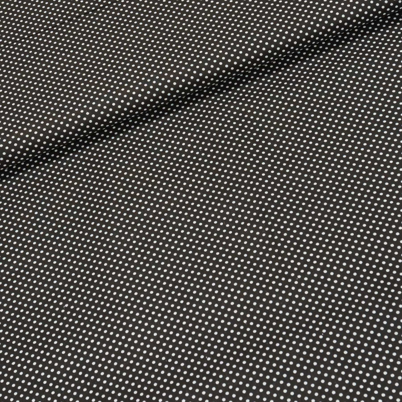 Bavlněné plátno 103000/7676 BLACK, bílý puntík na černé, š.140cm (látka v metráži)