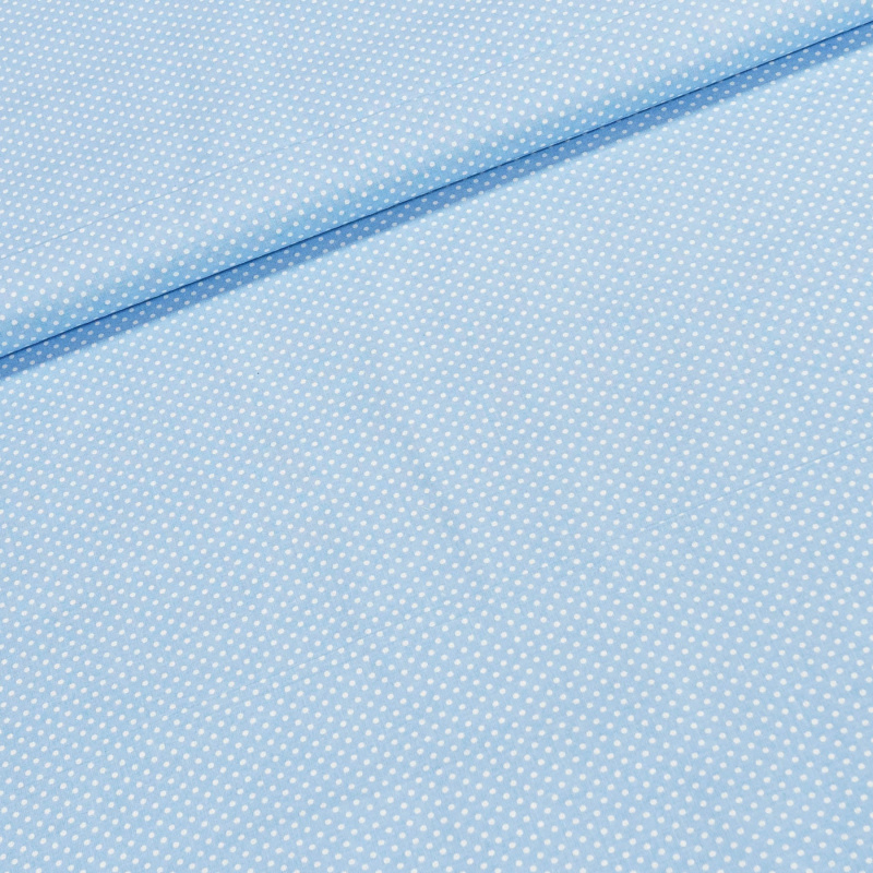Bavlněné plátno 103000/7676 LT.BLUE, bílý puntík na světle modré, š.140cm (látka v metráži)