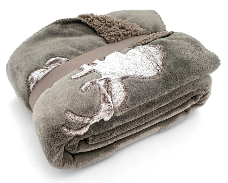 Avax Deka z mikrovlakna JELEN oboustranná s imitací kožešiny, béžová, 150x200cm