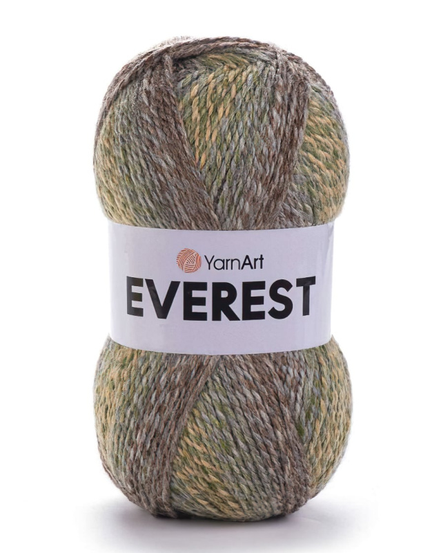YarnArt pletací příze YarnArt EVEREST 7050 hnědo-zeleno-béžová, melírovaná, 200g/320m