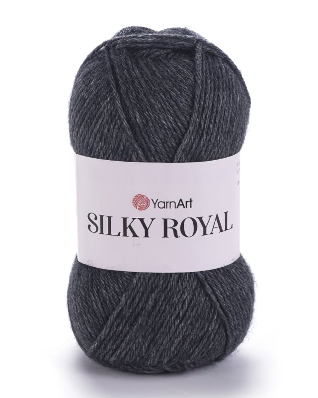 YarnArt pletací příze YarnArt SILKY ROYAL 435 tmavě šedá, klasická 50g/140m