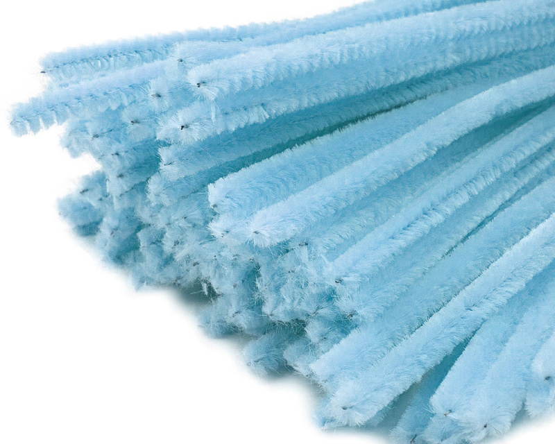 Chlupatý modelovací drát 160281/21, jednobarevná modrá pomněnková, průměr 6mm, délka 30cm, (1 balení, 20 kusů)