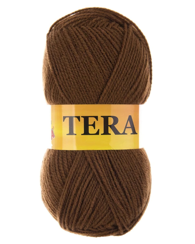 Pletací příze Vlnika TERA 029 tmavě hnědá, klasická, 100g/310m
