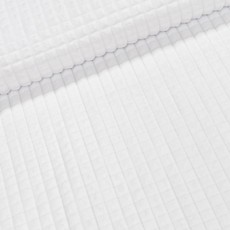 Minky jednobarevná KOSTKA, bílá š.160cm (látka v metráži)