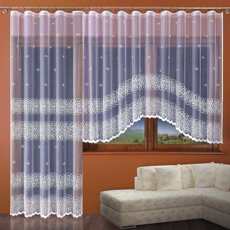 Olzatex kusová záclona BERENIKA  jednobarevná bílá, výška 160 cm x šířka 300 cm (na okno)