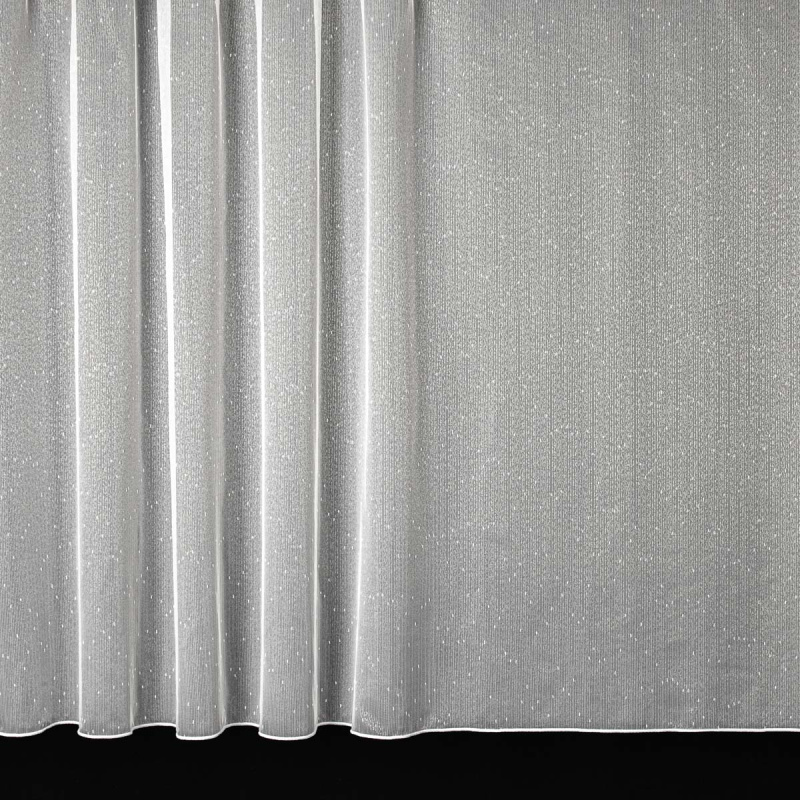 Rand Žakárová záclona 5014, nopky / pršíčko, bílá, s olůvkem, výška 230cm (v metráži)