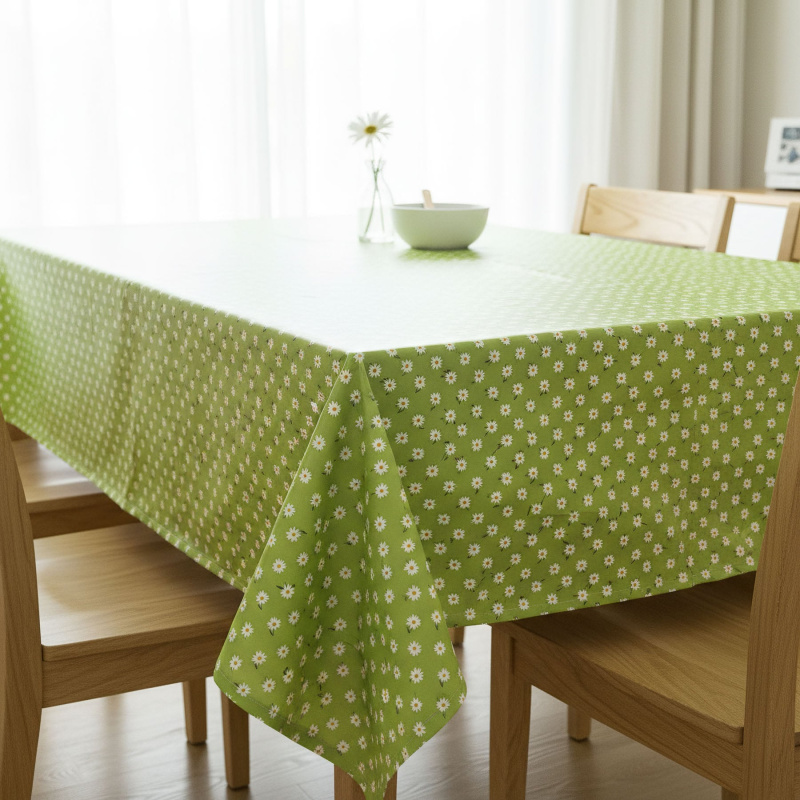 Ubrus PVC s textilním podkladem 1725-04, sedmikrásky na zelené, š.140cm (metráž)