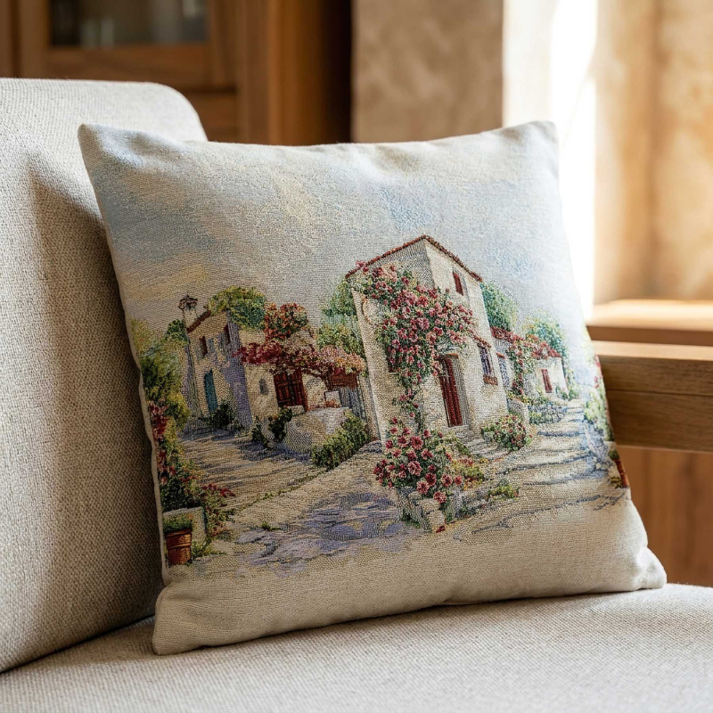 Dekoratex Dekorační povlak na polštářek RETRO LETOVISKO PROVANCE, krémová 45x45cm