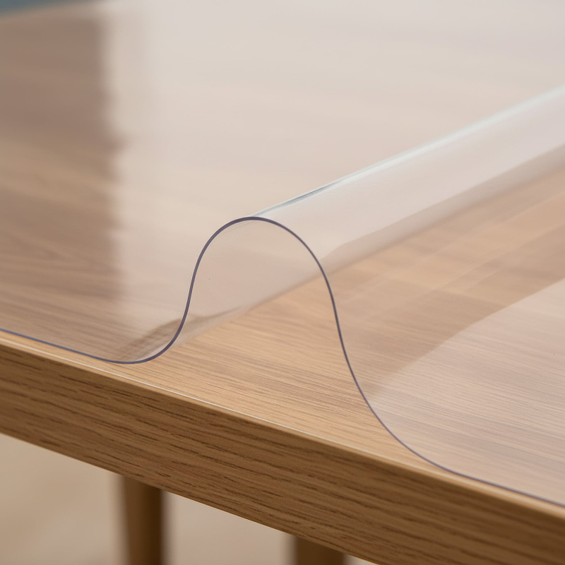 Průhledný ochranný ubrus na stůl z měkčeného PVC (tzv. měkké sklo) tl. 2mm, š.70cm (metráž)