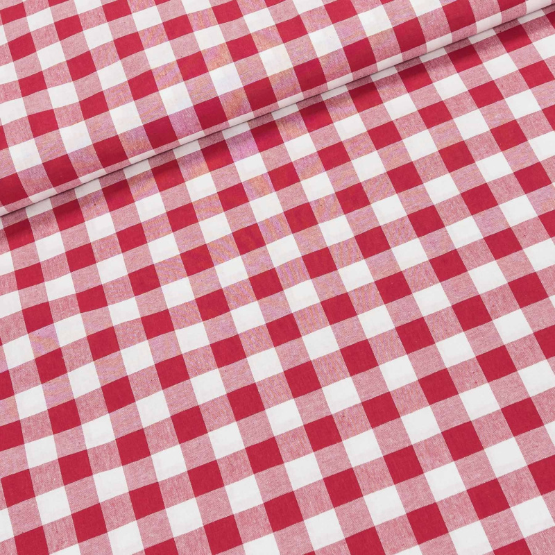 Olex bavlněný kanafas DELUXE červená kostka 2cm, š.150cm (látka v metráži)