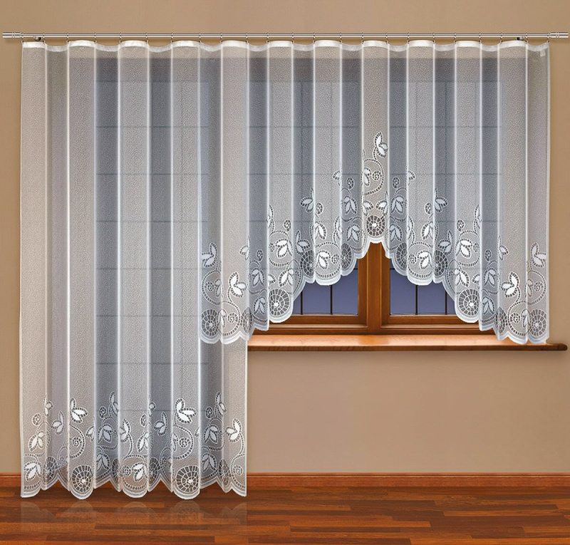 Olzatex kusová záclona ZINA jednobarevná bílá, výška 160 cm x šířka 400 cm (na okno)