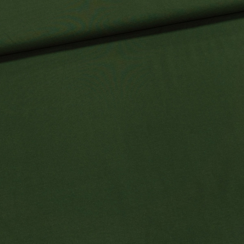 Bavlněný úplet 6004/44, jednobarevný tmavý khaki, š.180cm (látka v metráži)