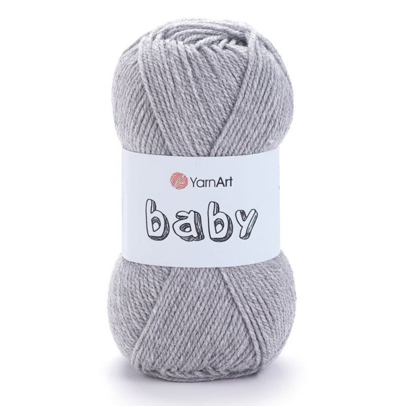 Pletací / háčkovací příze YarnArt BABY 195 světle šedá melír,dětská, 50g/150m