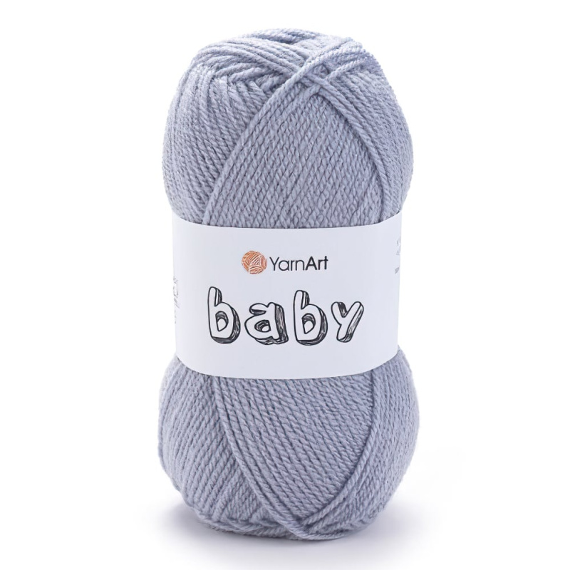 Pletací / háčkovací příze YarnArt BABY 3072 světle šedá, jednobarevná, dětská, 50g/150m