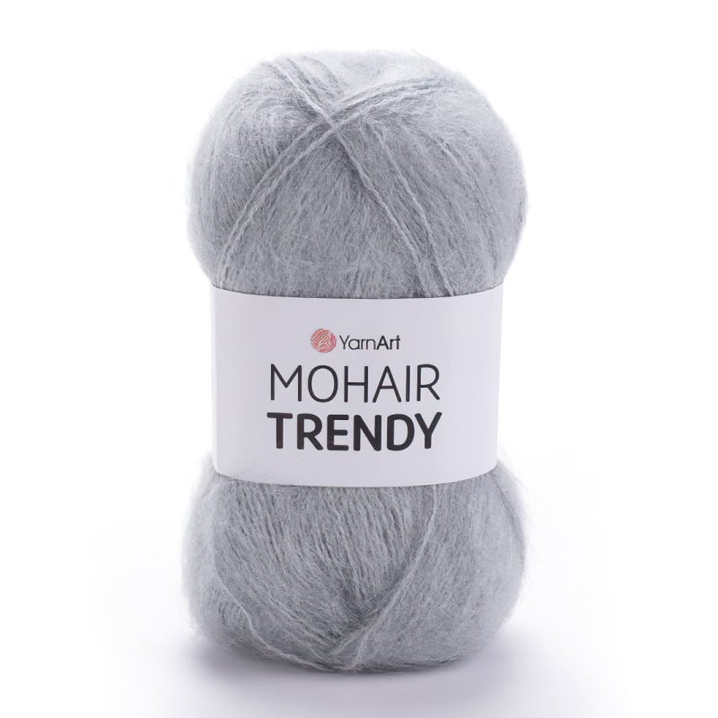 Pletací příze YarnArt MOHAIR TRENDY 113 světle šedá jednobarevná, chlupatá, 100g/300m