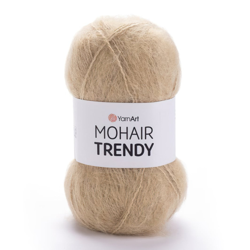Pletací příze YarnArt MOHAIR TRENDY 134 béžová jednobarevná, chlupatá, 100g/300m