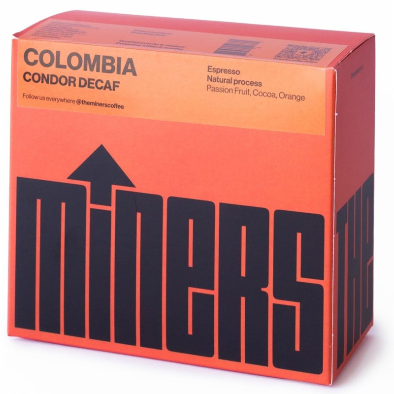 The Miners Coffee Kolumbie Condor Decaf Natural espresso zrnková káva