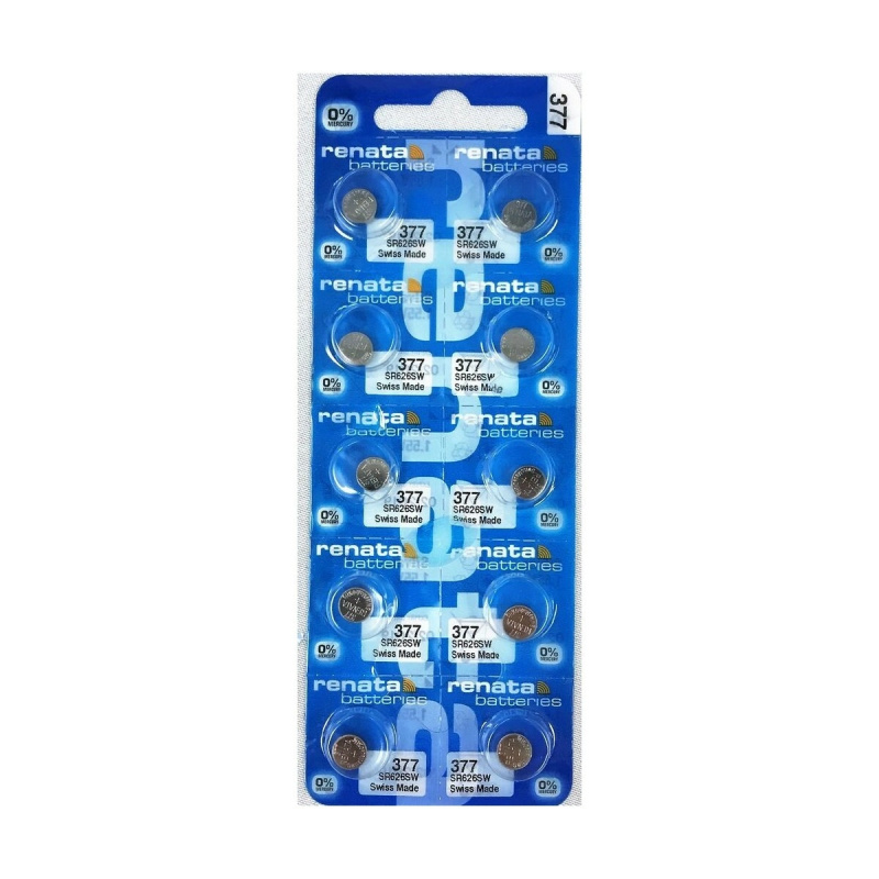 Gombíkové baterie RENATA 377/376 1,55 V – balení 10 ks